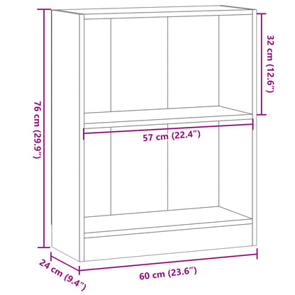 Bookcase Old Wood 60x24x76 cm Engineered Wood