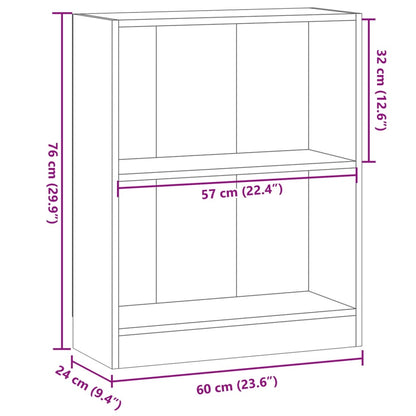 Bookcase Artisian Oak 60x24x76 cm Engineered Wood