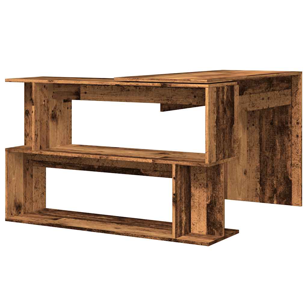 Corner Desk Old Wood 200.5x50x76 cm Engineered Wood