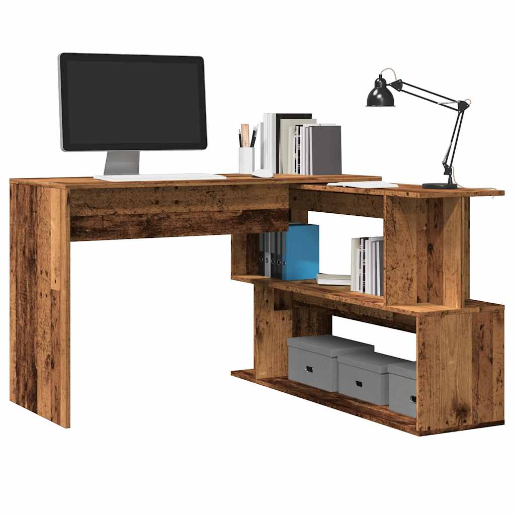 Corner Desk Old Wood 200.5x50x76 cm Engineered Wood