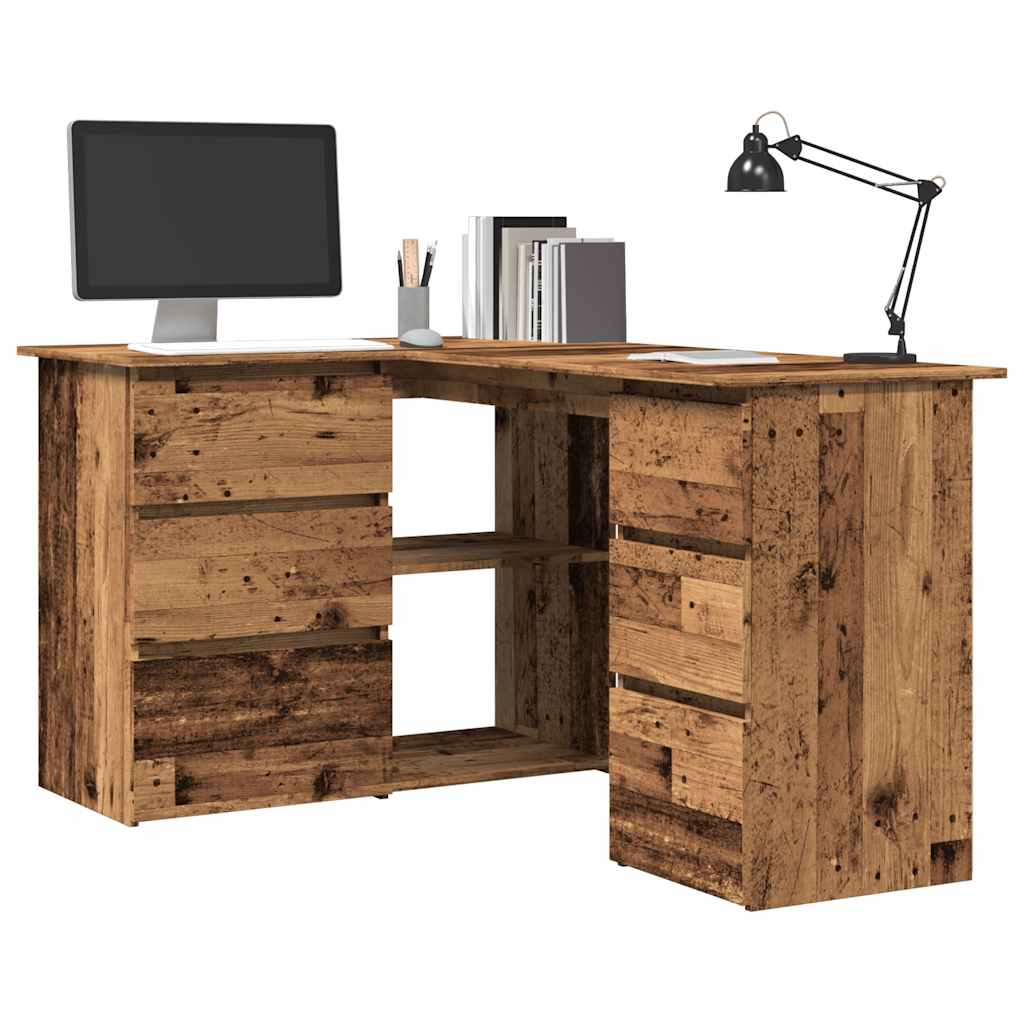 Corner Desk Old Wood 145x100x76 cm Engineered Wood