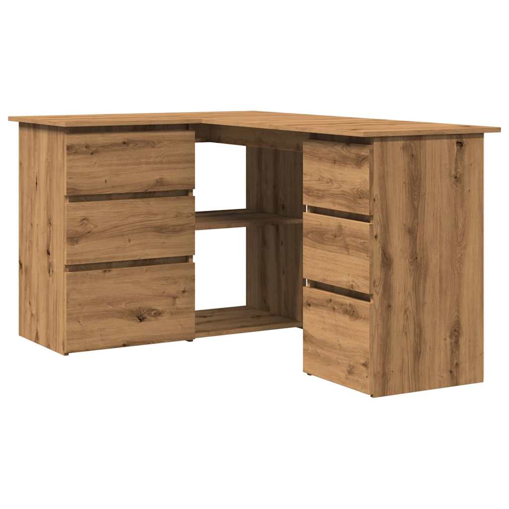 Corner Desk Artisan Oak 145x100x76 cm Engineered Wood