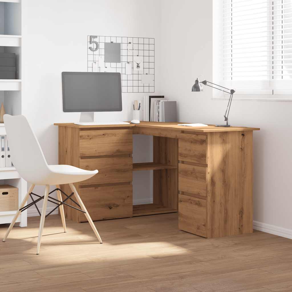 Corner Desk Artisan Oak 145x100x76 cm Engineered Wood