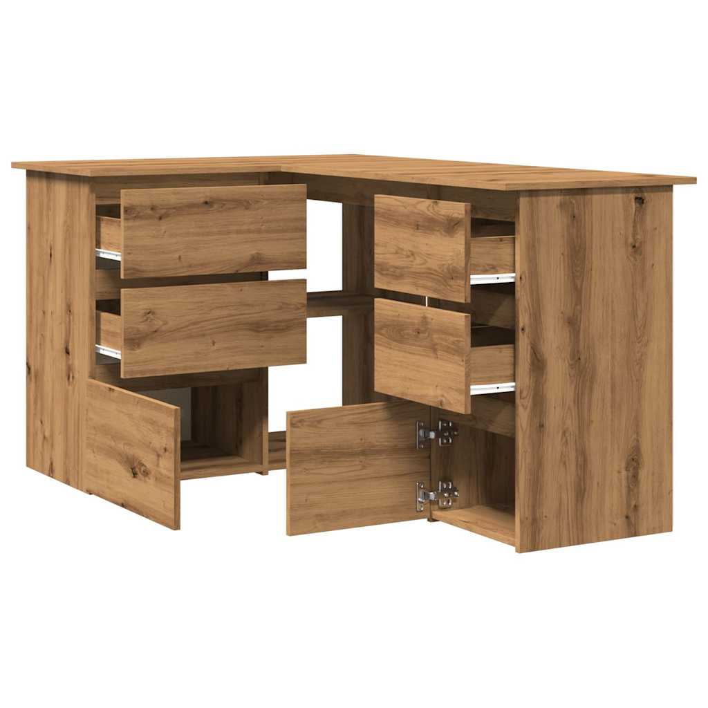 Corner Desk Artisan Oak 145x100x76 cm Engineered Wood