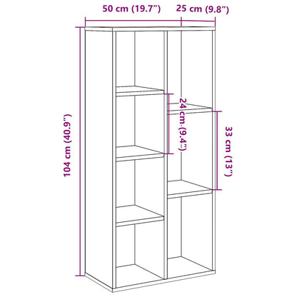 Book Cabinet Old Wood 50x25x104 cm