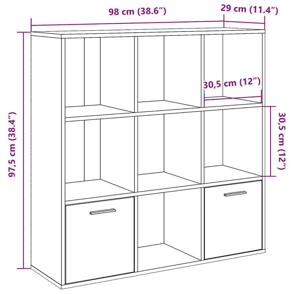 Book Cabinet Old Wood 98x29x97.5 cm Engineered Wood