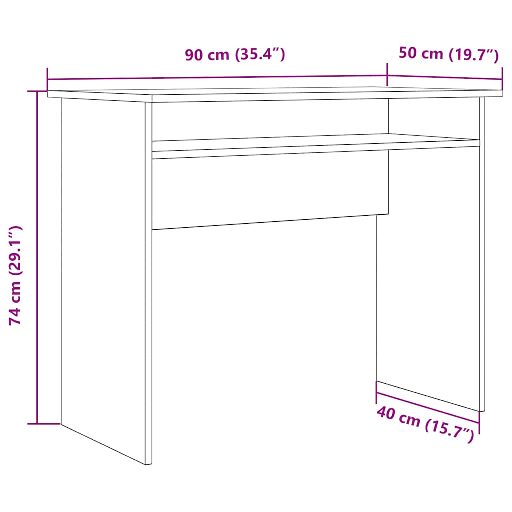 Desk Old Wood 90x50x74 cm Engineered Wood