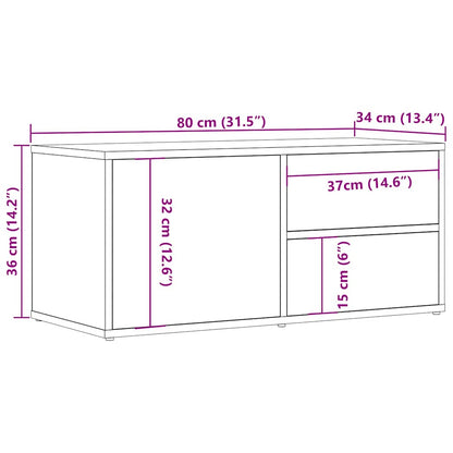 TV Cabinet Artisan Oak 80x34x35.5 cm Engineered Wood