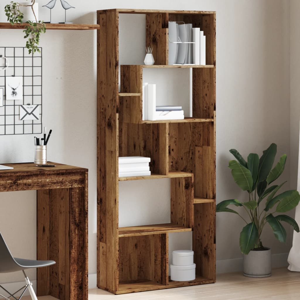 Bookcase Old Wood 67x24x161 cm Engineered Wood