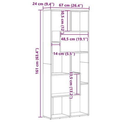 Bookcase Old Wood 67x24x161 cm Engineered Wood