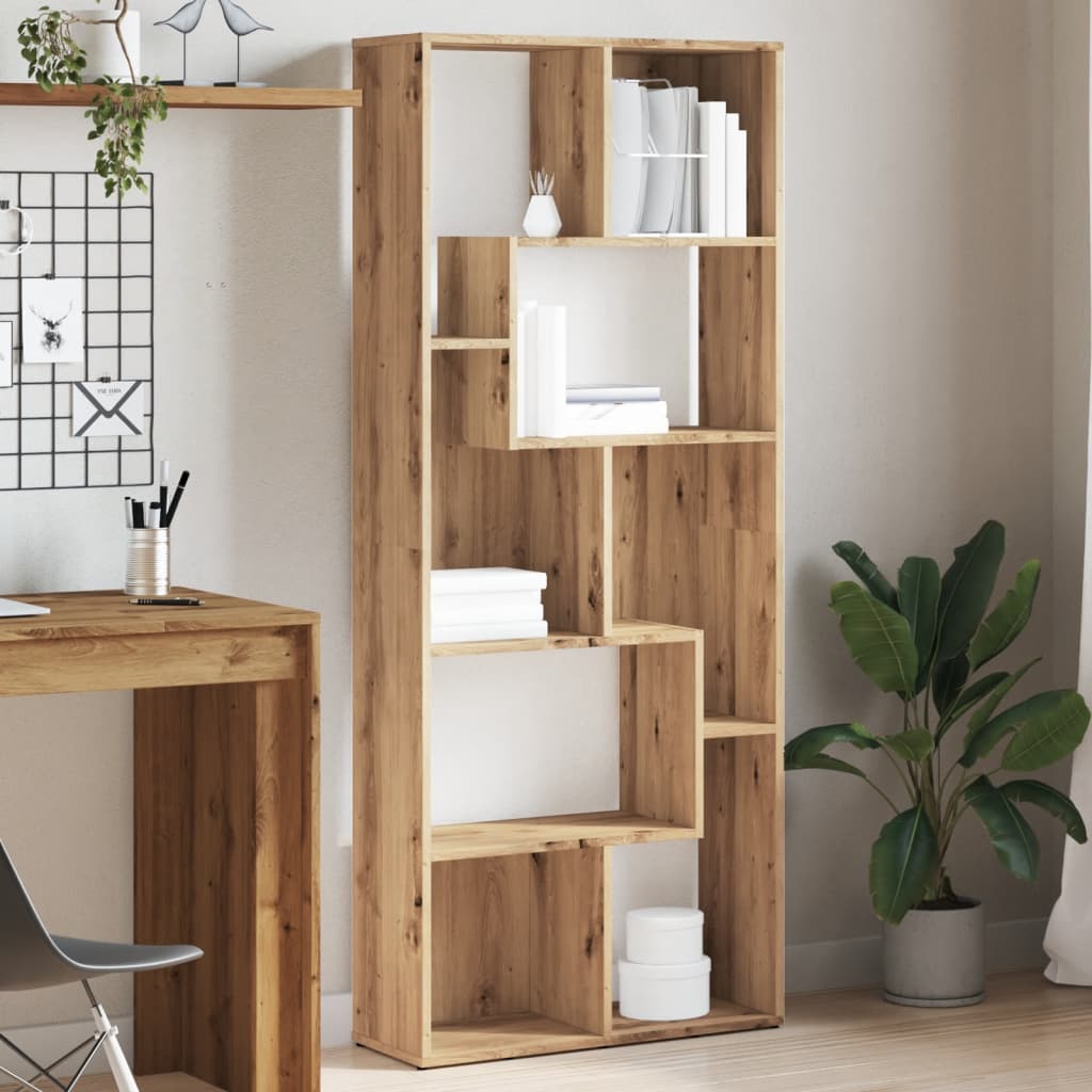 Bookcase Artisan Oak 67x24x161 cm Engineered Wood