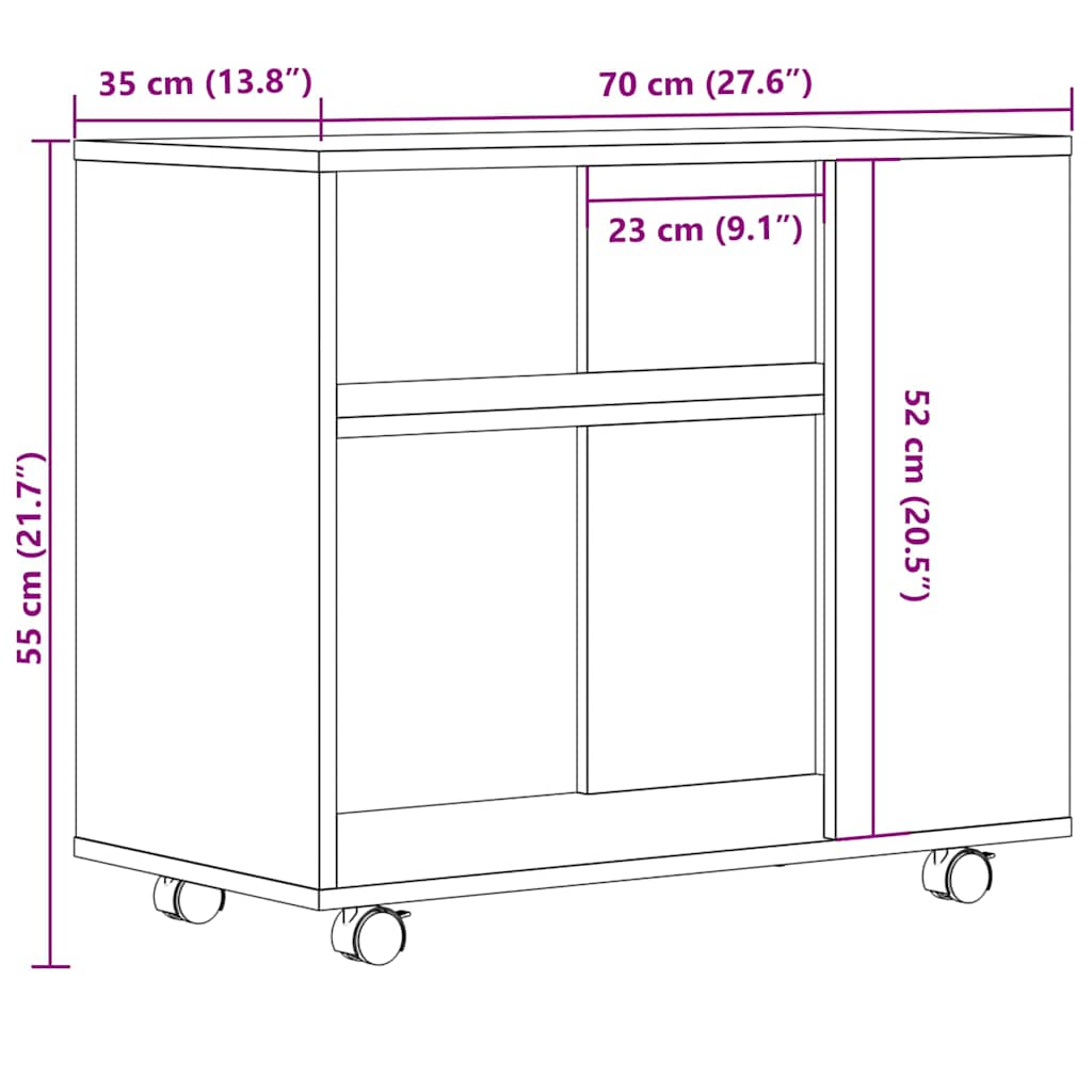 Side Table Old Wood 70x35x55 cm Engineered Wood