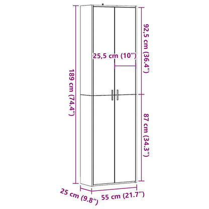 Hallway Wardrobe Old Wood 55x25x189 cm Engineered Wood