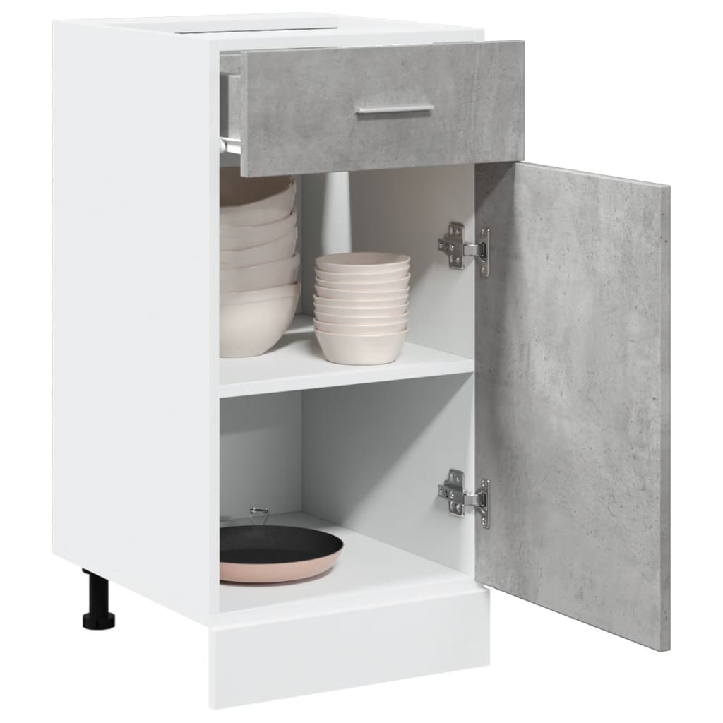 Drawer Bottom Cabinet Concrete Grey 40x46x81.5 cm Engineered Wood