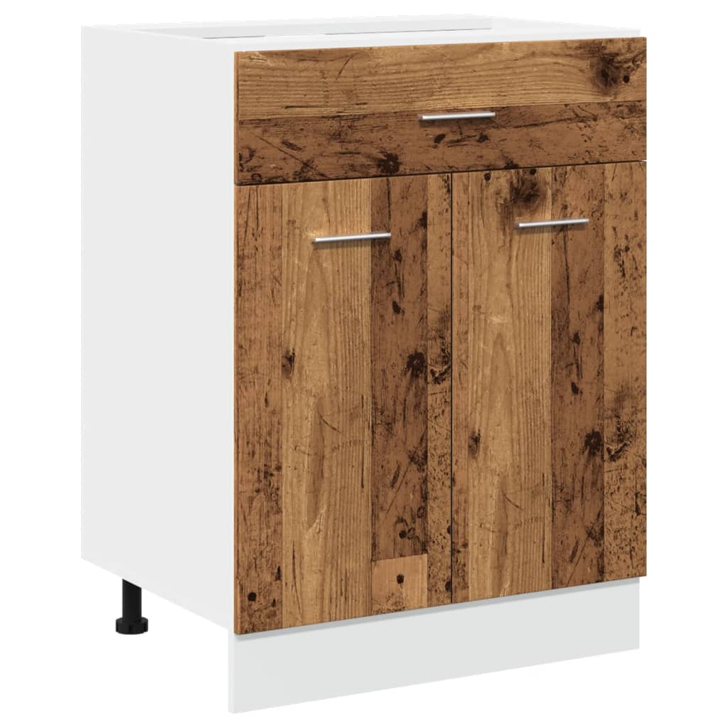 Drawer Bottom Cabinet Old Wood 60x46x81.5 cm Engineered Wood