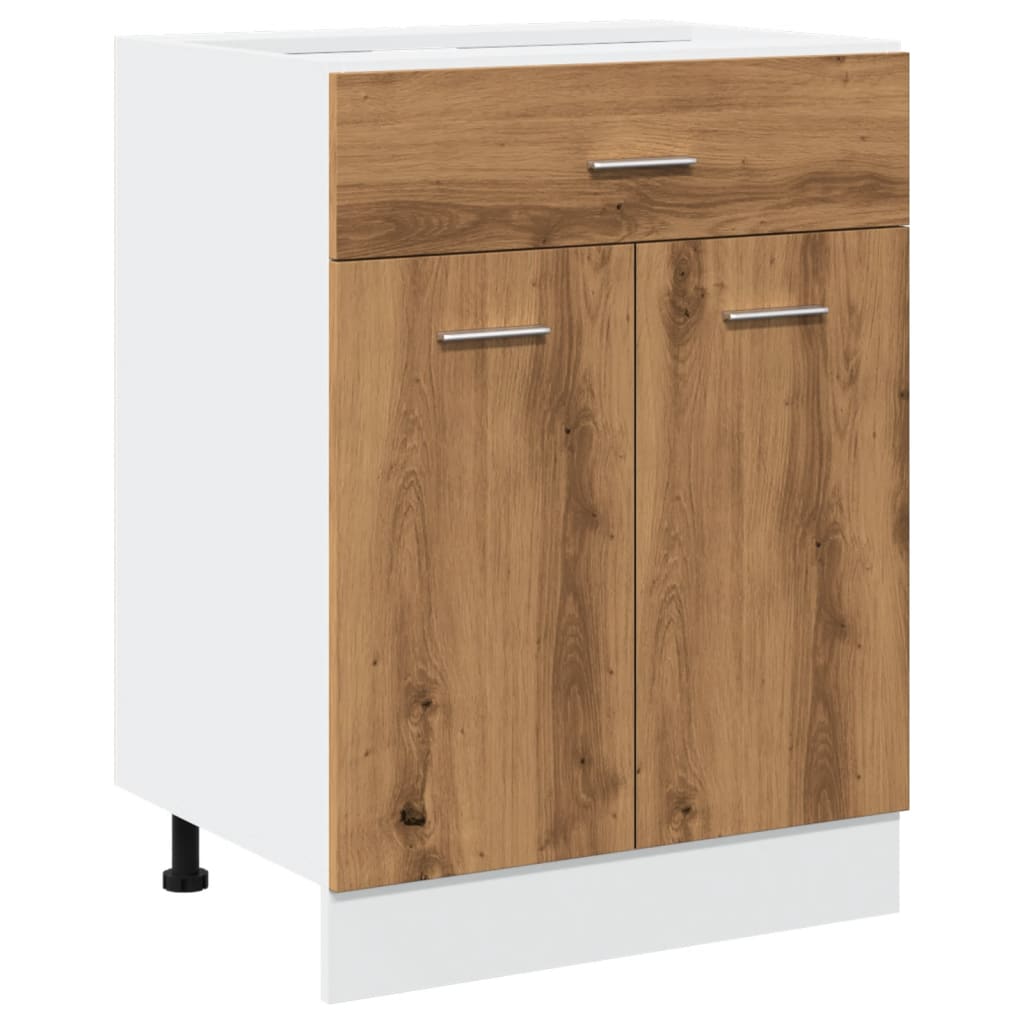 Drawer Bottom Cabinet Artisan Oak 60x46x81.5 cm Engineered Wood