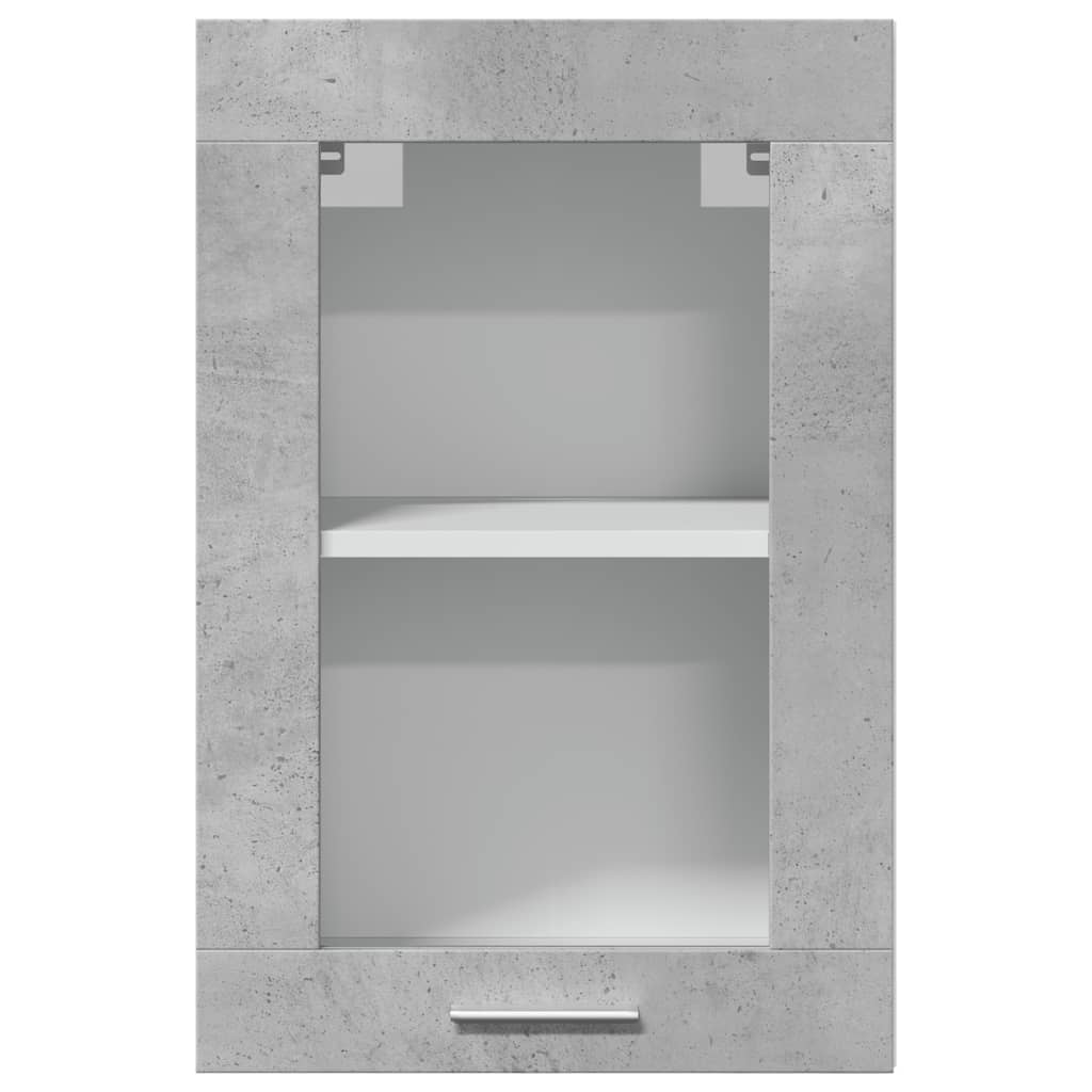 Hanging Glass Cabinet Concrete Grey 40x31x60 cm Engineered Wood