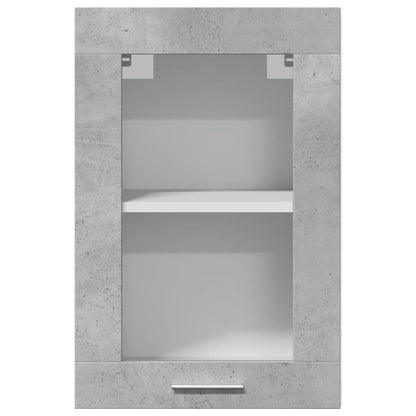 Hanging Glass Cabinet Concrete Grey 40x31x60 cm Engineered Wood