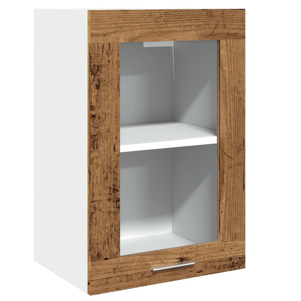 Hanging Glass Cabinet Old Wood 40x31x60 cm Engineered Wood