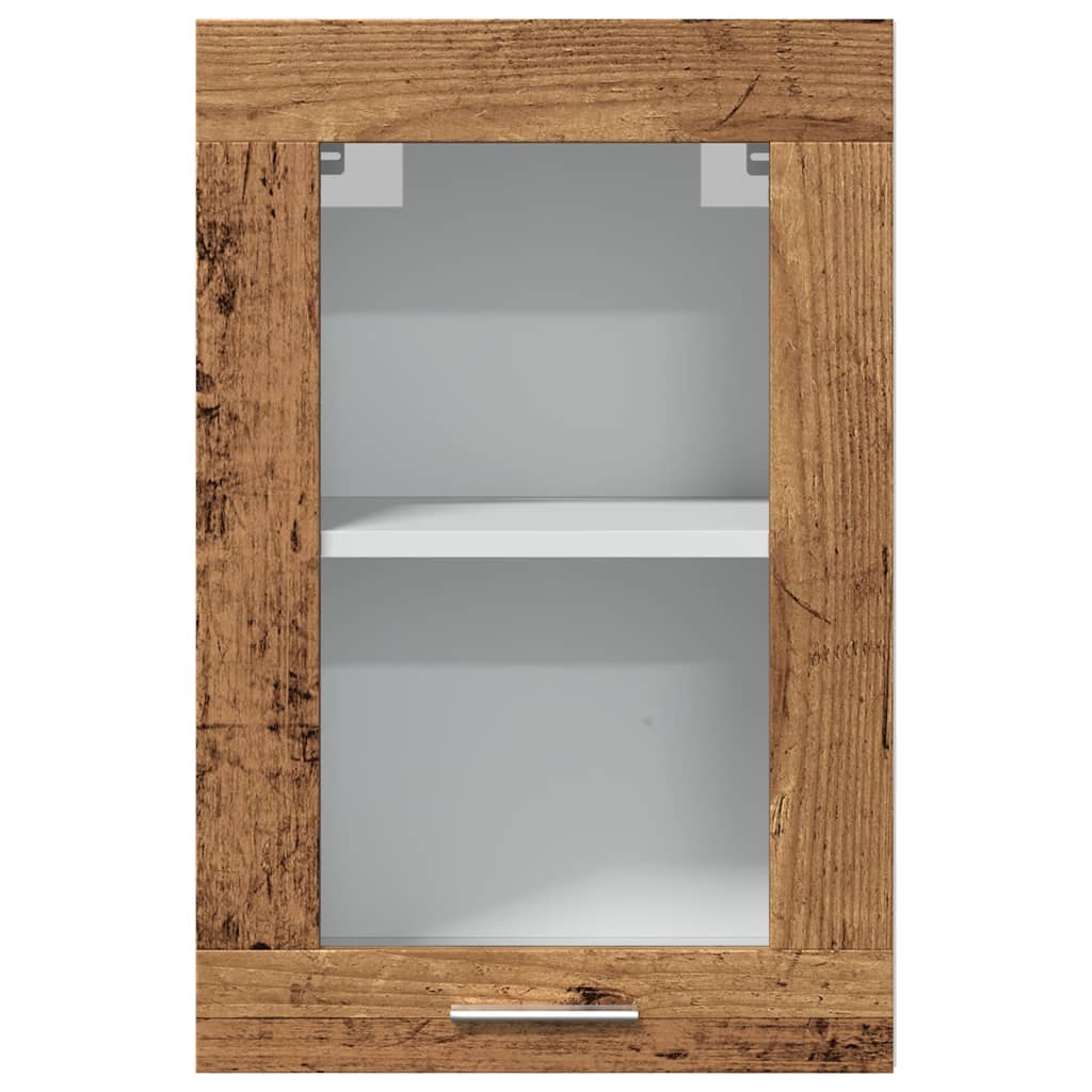 Hanging Glass Cabinet Old Wood 40x31x60 cm Engineered Wood