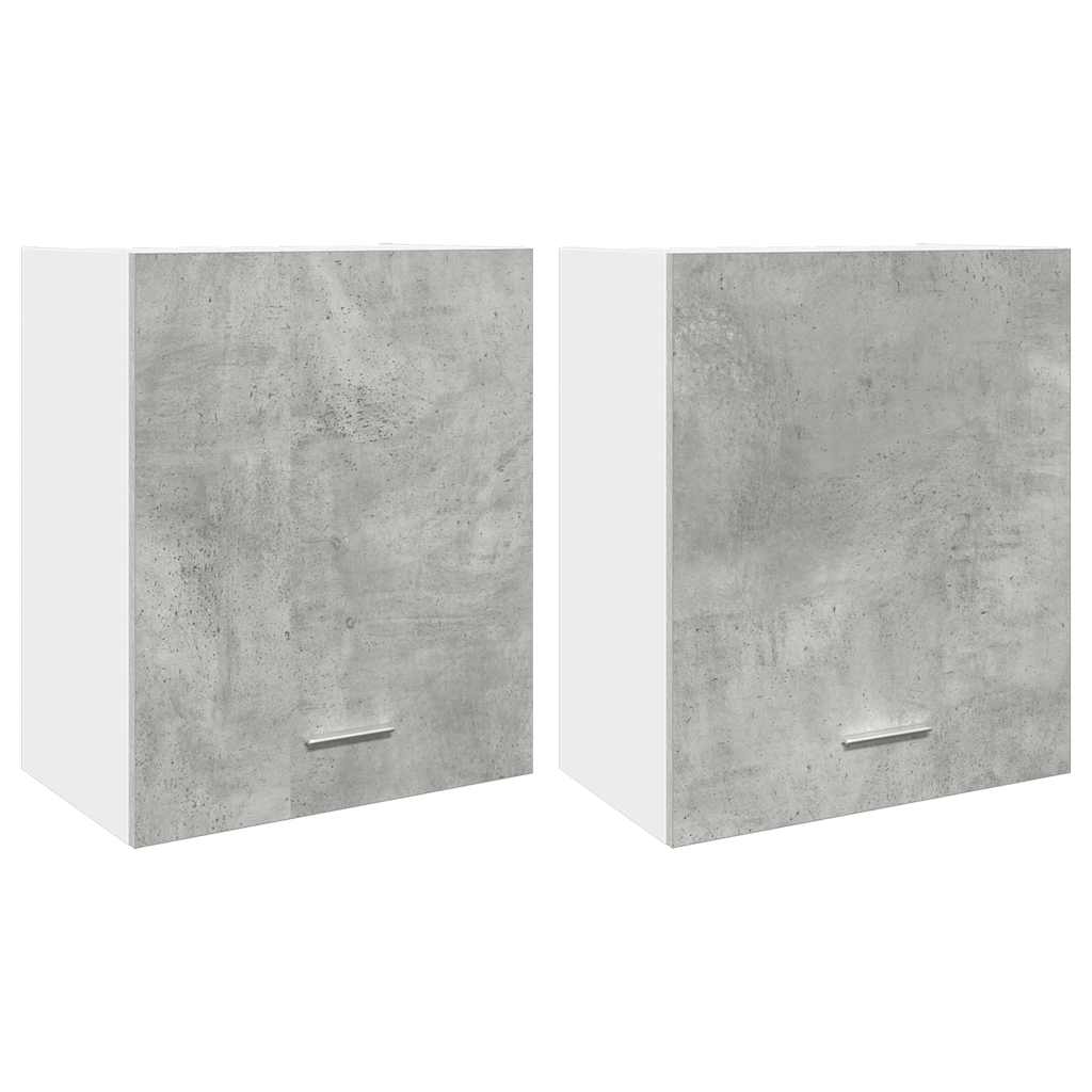 Hanging Cabinets 2 pcs Concrete Grey 50x31x60 cm Engineered Wood