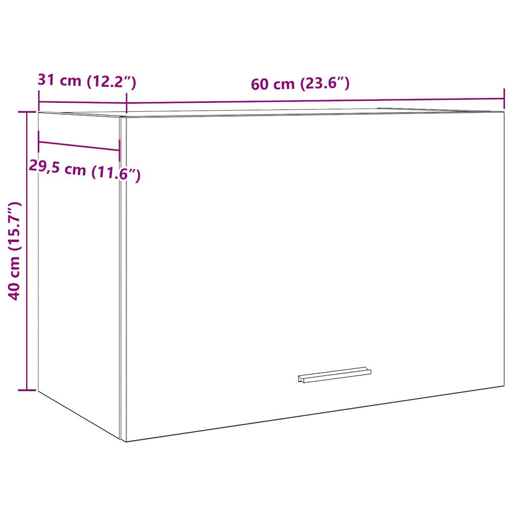 Hanging Cabinet Concrete Grey 60x31x40 cm Engineered Wood