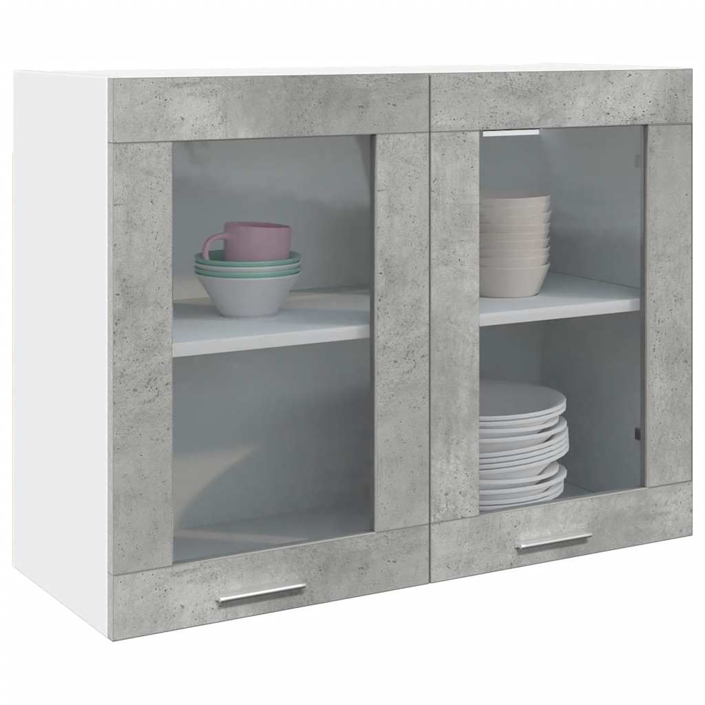 Hanging Glass Cabinet Concrete Grey 80x31x60 cm cm