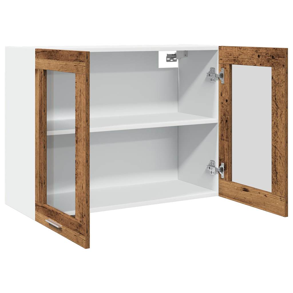 Hanging Glass Cabinet Old Wood 80x31x60 cm Engineered Wood