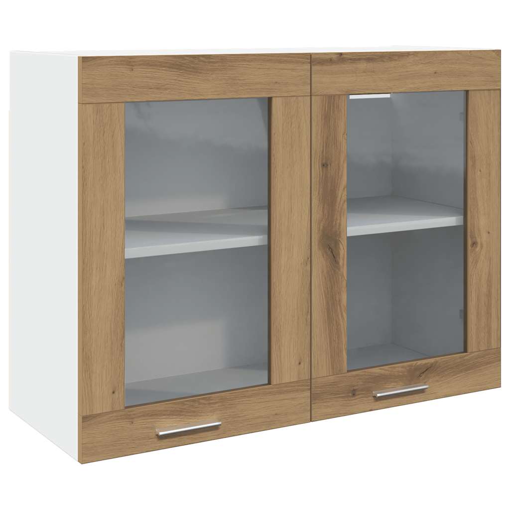 Hanging Glass Cabinet Artisian Oak 80x31x60 cm Engineered Wood