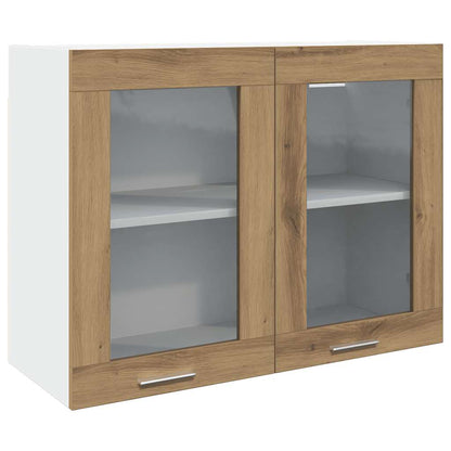 Hanging Glass Cabinet Artisian Oak 80x31x60 cm Engineered Wood