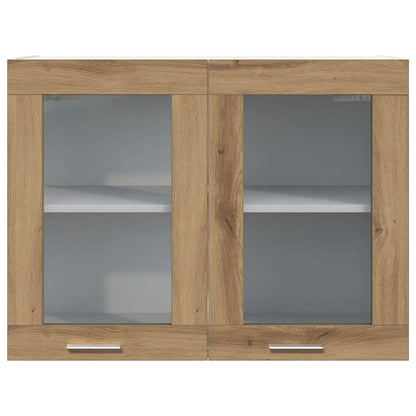 Hanging Glass Cabinet Artisian Oak 80x31x60 cm Engineered Wood