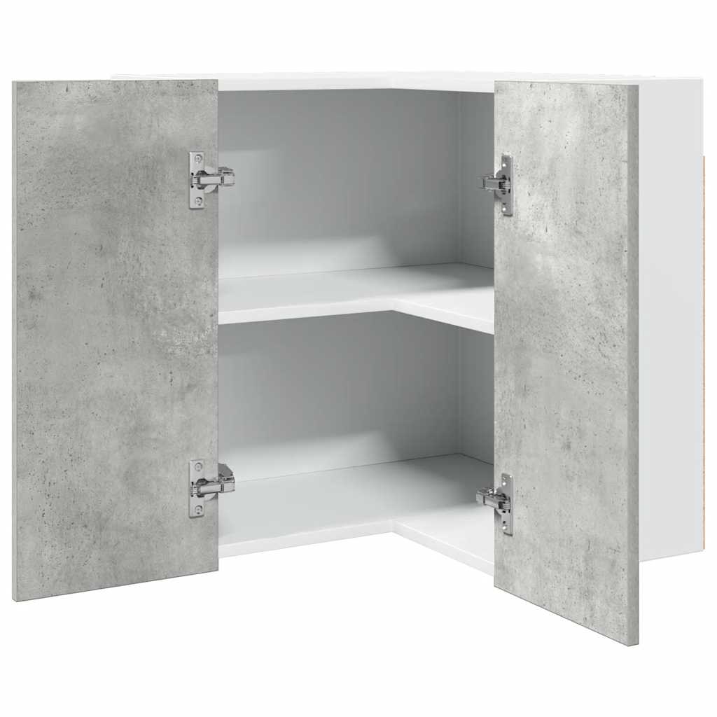 Hanging Corner Cabinet Concrete Grey 57x57x60 cm Engineered Wood