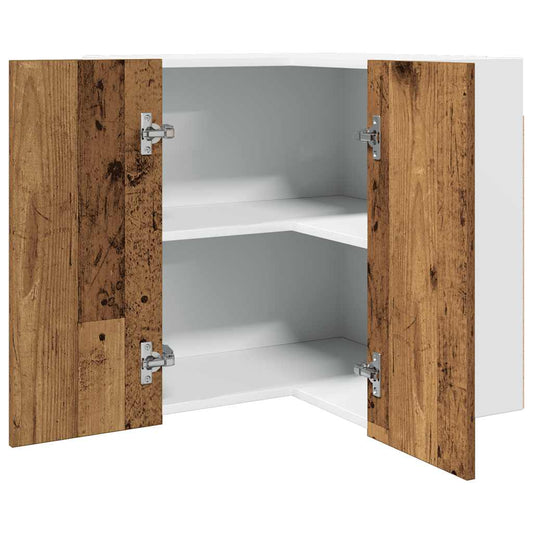 Hanging Corner Cabinet Old Wood 57x57x60 cm Engineered Wood