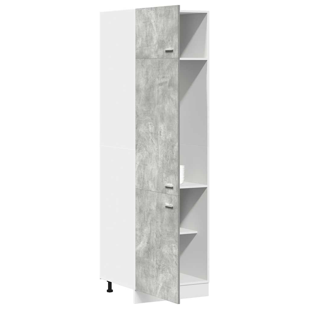 Refrigerator Cabinet Concrete Grey 60x57x207 cm Engineered Wood