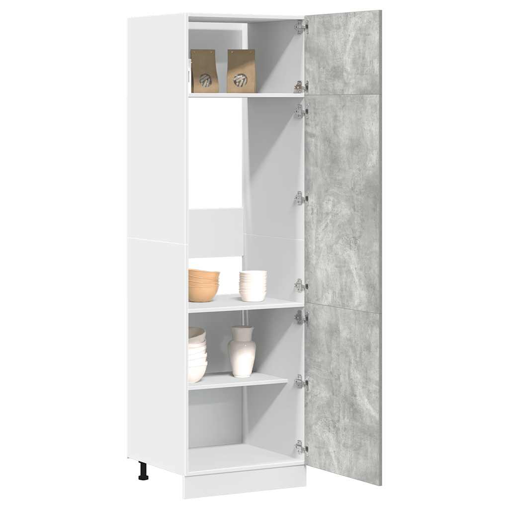 Refrigerator Cabinet Concrete Grey 60x57x207 cm Engineered Wood