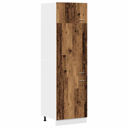 Refrigerator Cabinet Old Wood 60x57x207 cm Engineered Wood