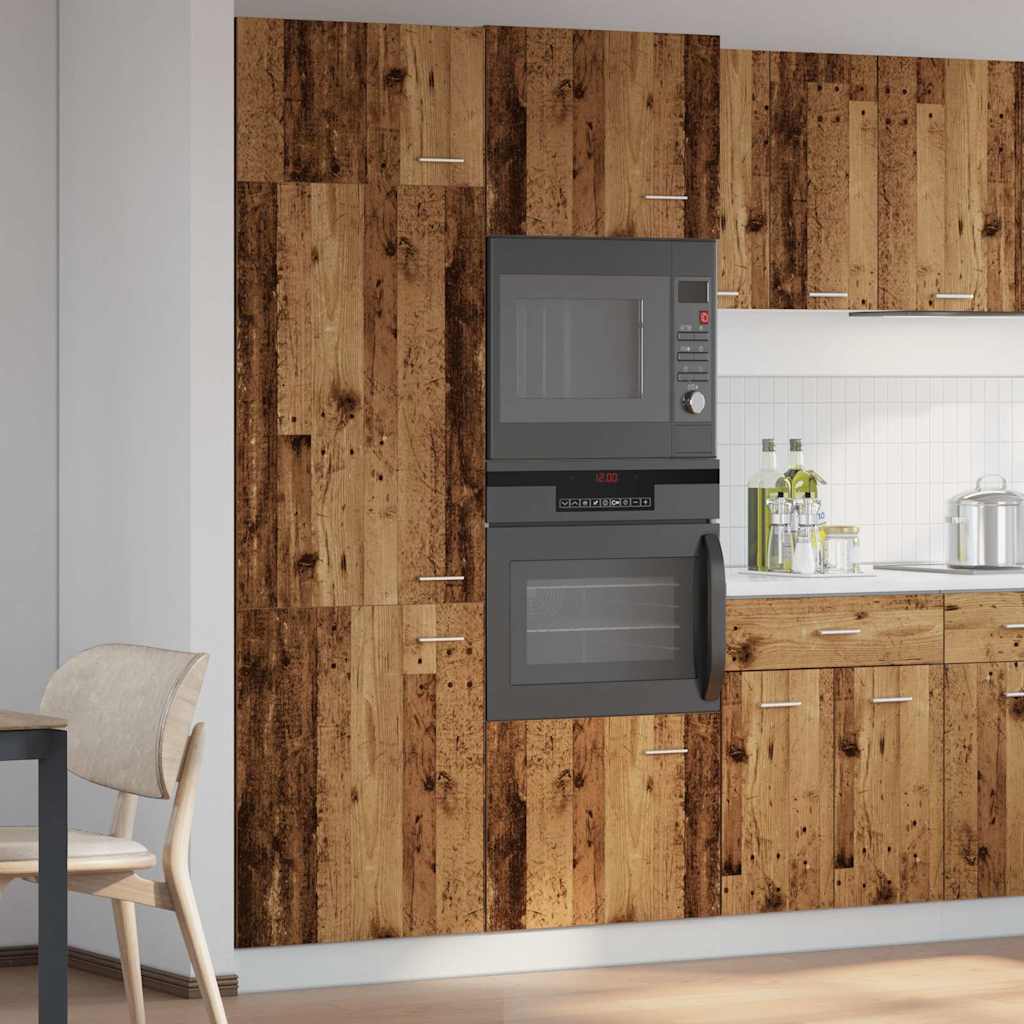 Refrigerator Cabinet Old Wood 60x57x207 cm Engineered Wood