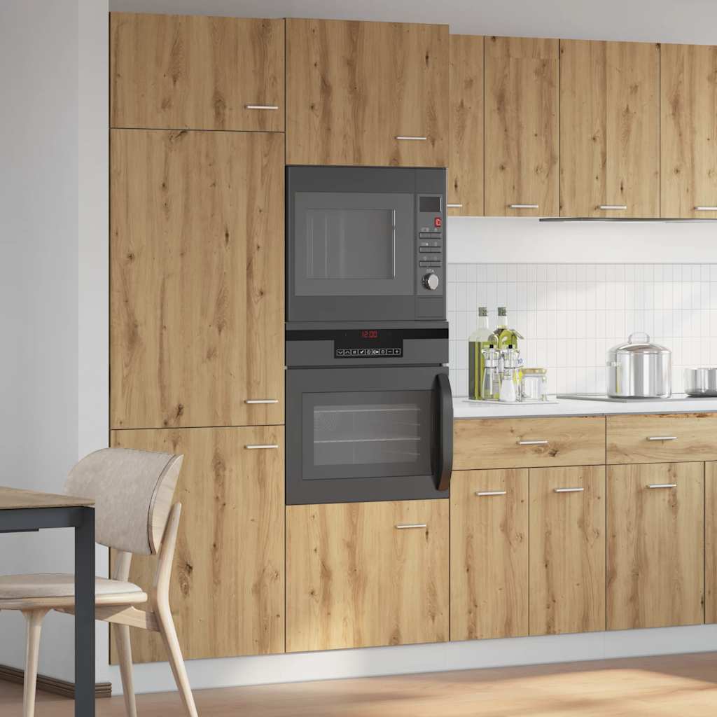 Microwave Cabinet Artisian Oak 60x57x207 cm Engineered Wood