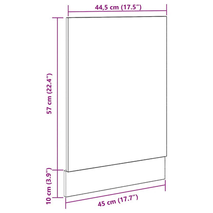 Dishwasher Panel Concrete Grey 45x3x67 cm cm