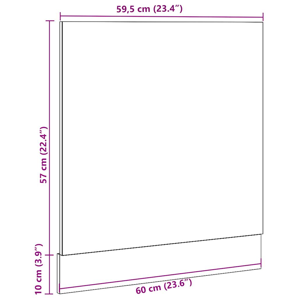 Dishwasher Panel Concrete Grey 60x1.5x67 cm Engineered Wood