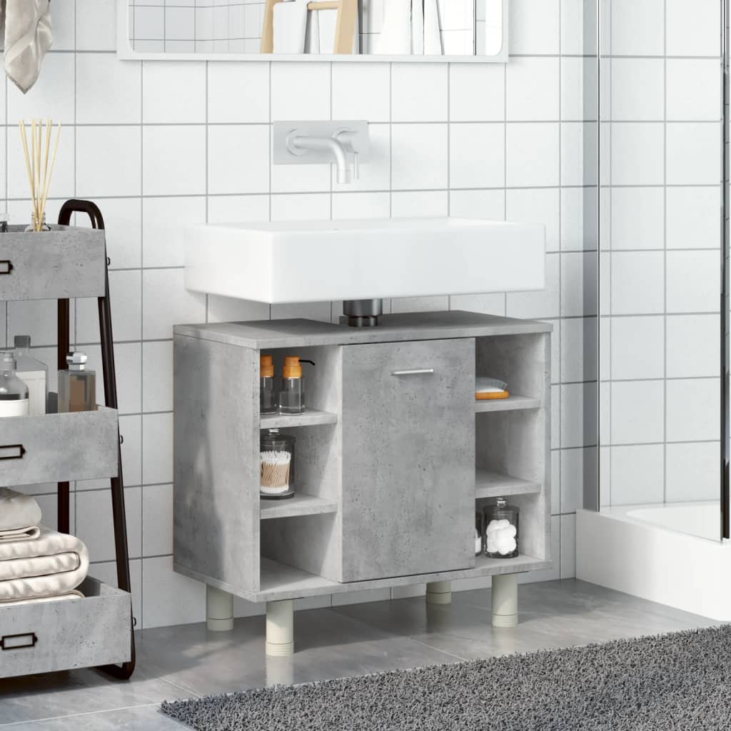 Bathroom Cabinet Concrete Grey 60x32x53.5 cm Engineered Wood