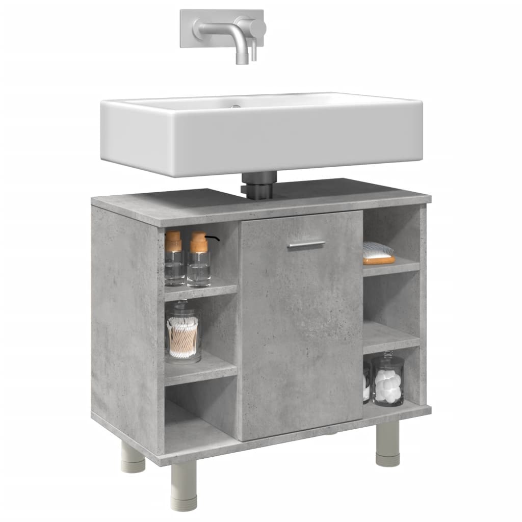 Bathroom Cabinet Concrete Grey 60x32x53.5 cm Engineered Wood