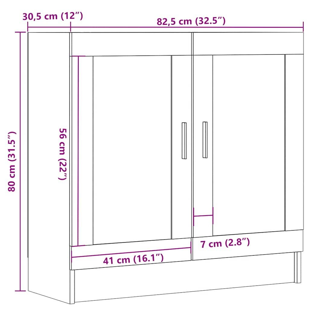 Book Cabinet Old Wood 82.5x30.5x80 cm Engineered Wood