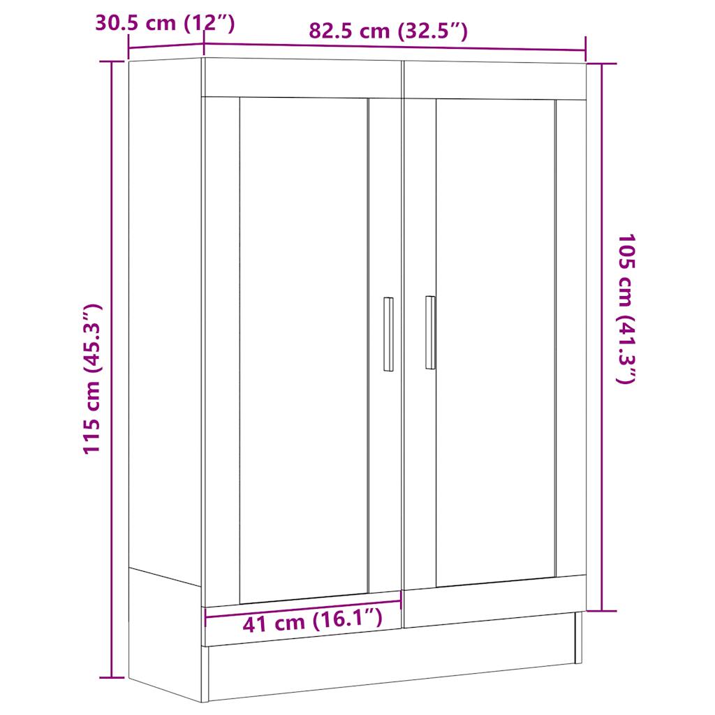 Book Cabinet Old Wood 82.5x30.5x115 cm Engineered Wood