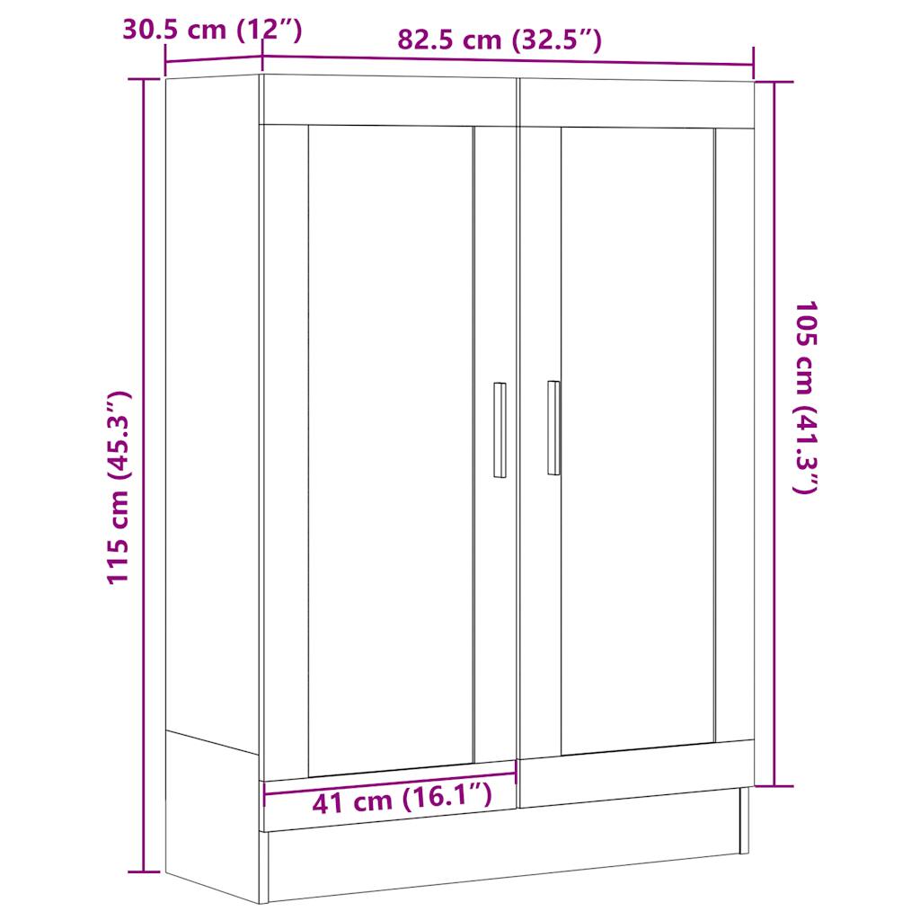 Book Cabinet Artisan Oak 82.5x30.5x115 cm Engineered Wood