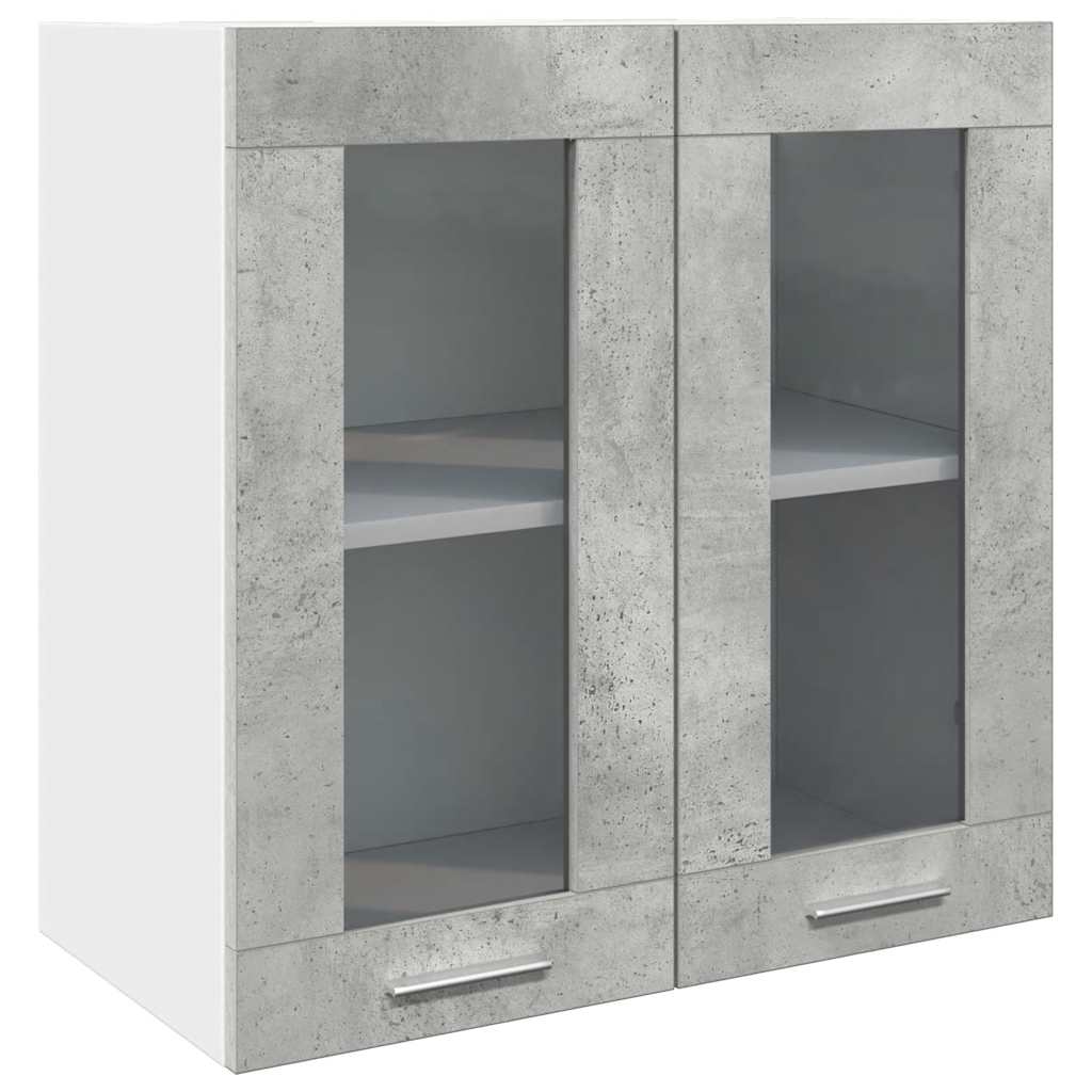 Kitchen Wall Cabinet with Glass Door Concrete Grey 60x31x60 cm