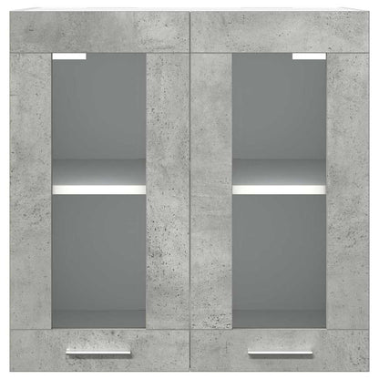 Kitchen Wall Cabinet with Glass Door Concrete Grey 60x31x60 cm