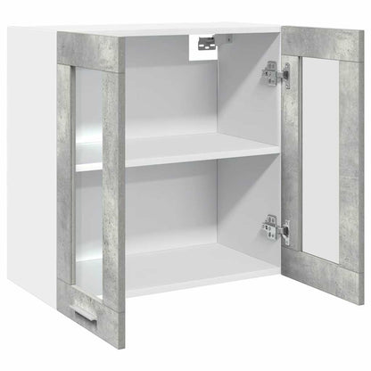 Kitchen Wall Cabinet with Glass Door Concrete Grey 60x31x60 cm