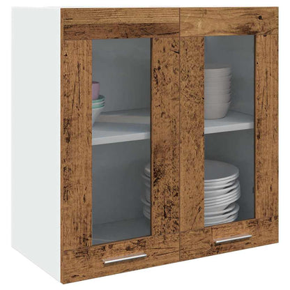 Kitchen Wall Cabinet with Glass Door Old Wood 60x31x60 cm