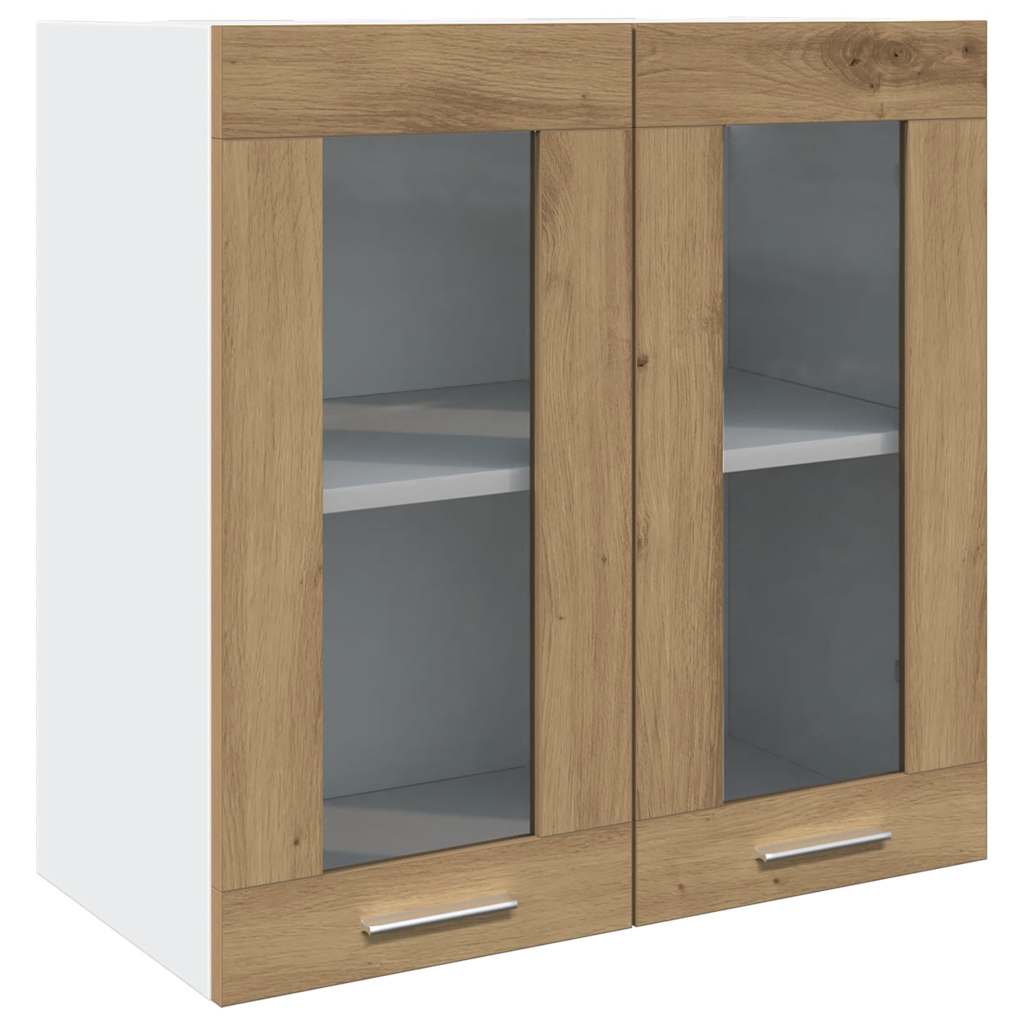 Kitchen Wall Cabinet with Glass Door Artisan Oak 60x31x60 cm